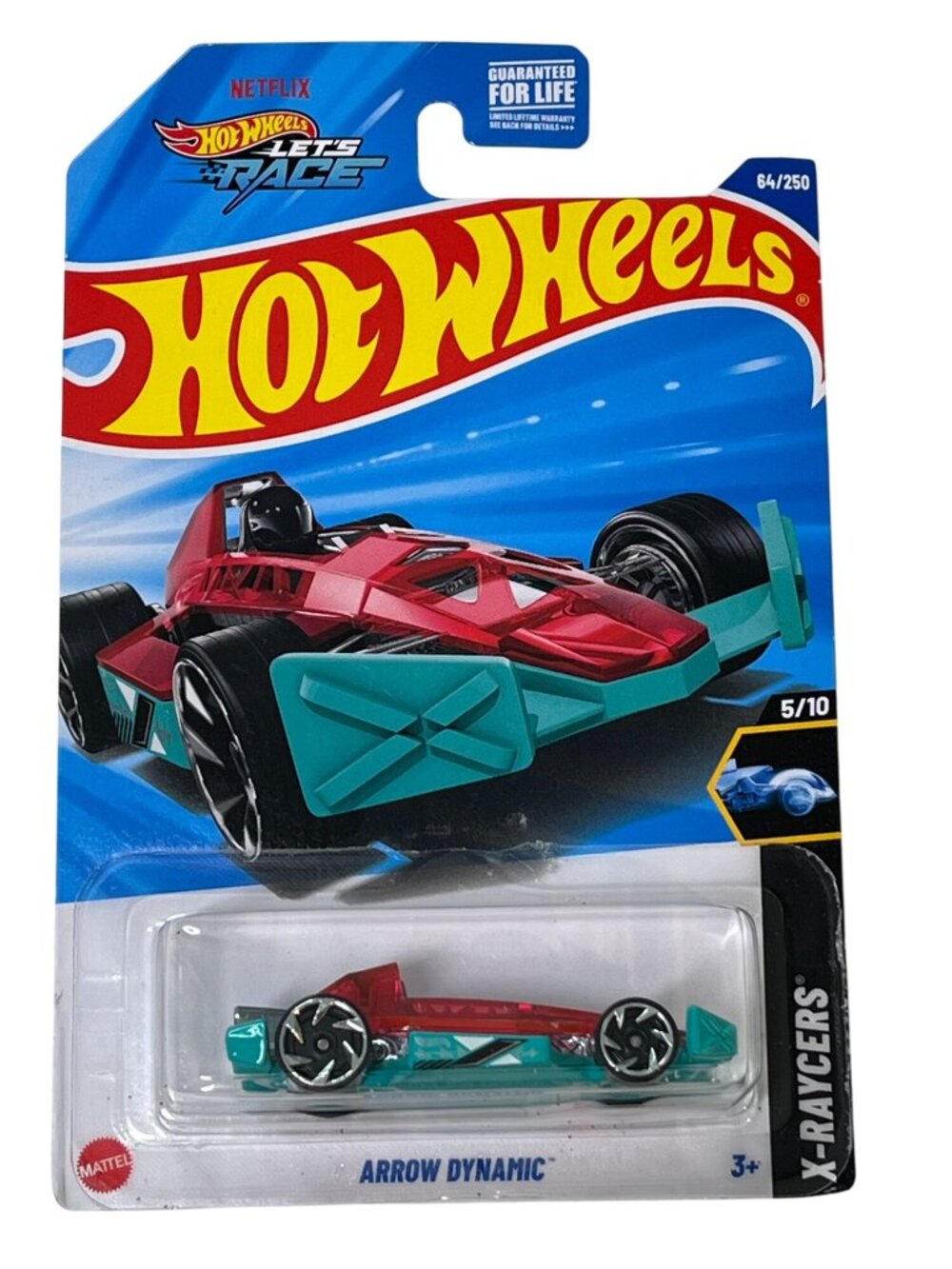 Hot Wheels Arrow Dynamic Clear Blue Red X-Raycers 5/10 Diecast